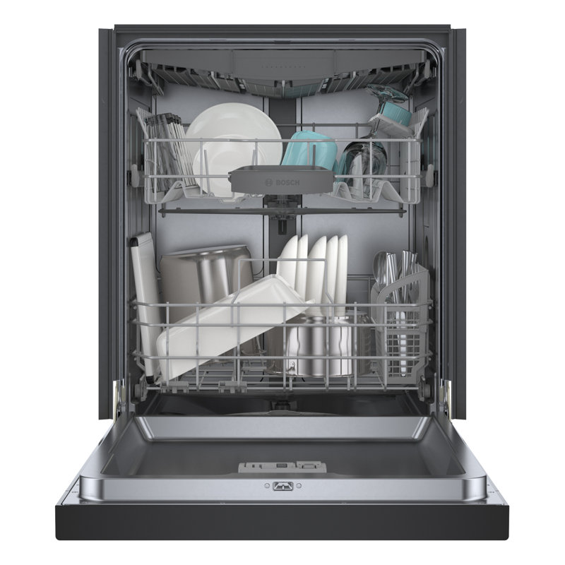 300 Series 24" Stainless Steel Front Control Built-In Dishwasher with 3Rd Rack, Black