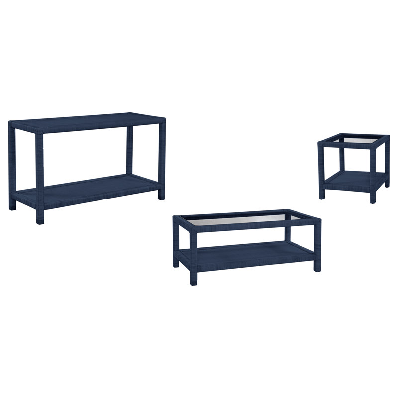Ensemble de tables basses 3 pièces Graham, Bleuet