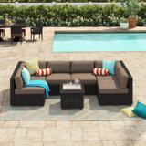 Ayomikun 7 Piece Sectional Seating Group with Cushions