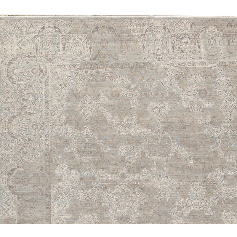 Hand-Knotted High-Quality Gray Area Rug