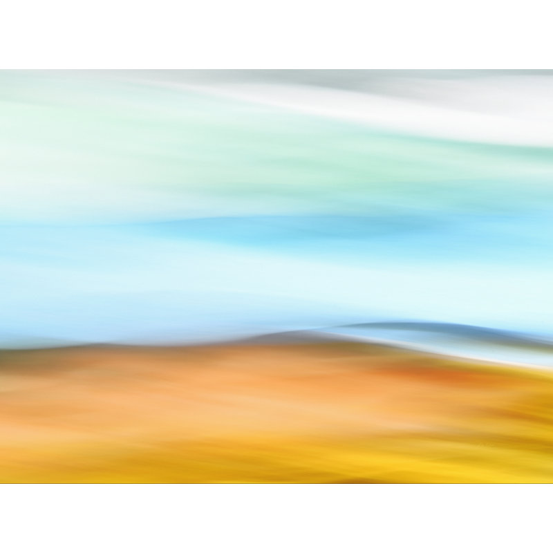 Paysage déplacé par Rica Belna - Peinture, H 24 po x l 32 po, Toile tendue, H 25 po x l 33 po