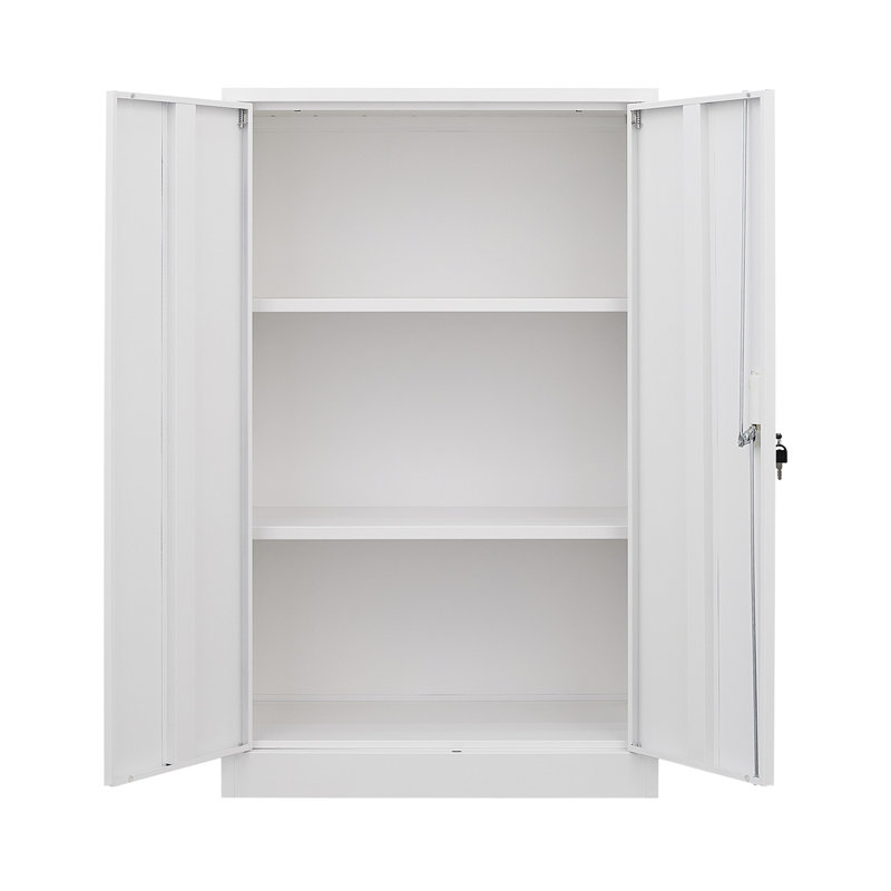 Armoire de rangement en métal avec portes verrouillables et tablette réglable