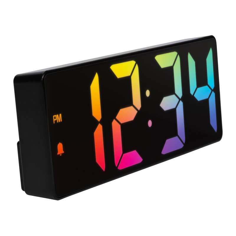 Gradient Digital Electric Tabletop Clock with Alarm Black