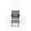 Chaise berçante grise pour un accent confortable et durable avec coussin supplémentaire