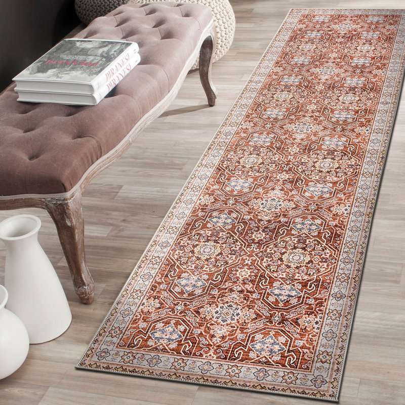 BAOLA - Tapis rétro rouille, Tapis de couloir 2 pi 6 po x 9 pi