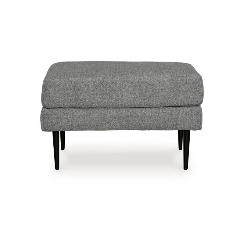 Repose-pieds Haez, polyester, pieds noirs effilés, 30 po, Gris anthracite