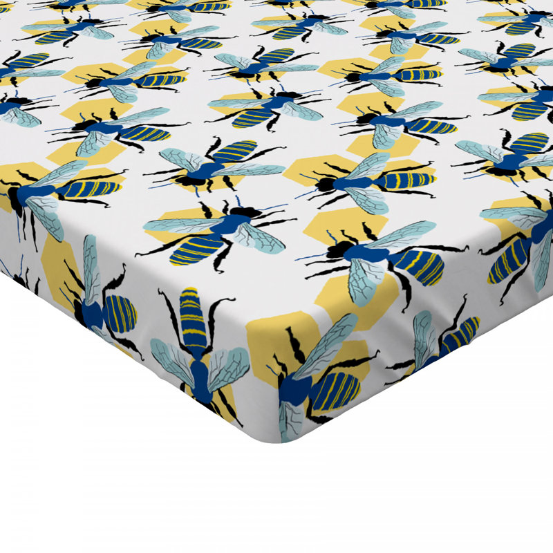 Microfiber Fitted Sheet, Queen Fitted Sheet, Bees