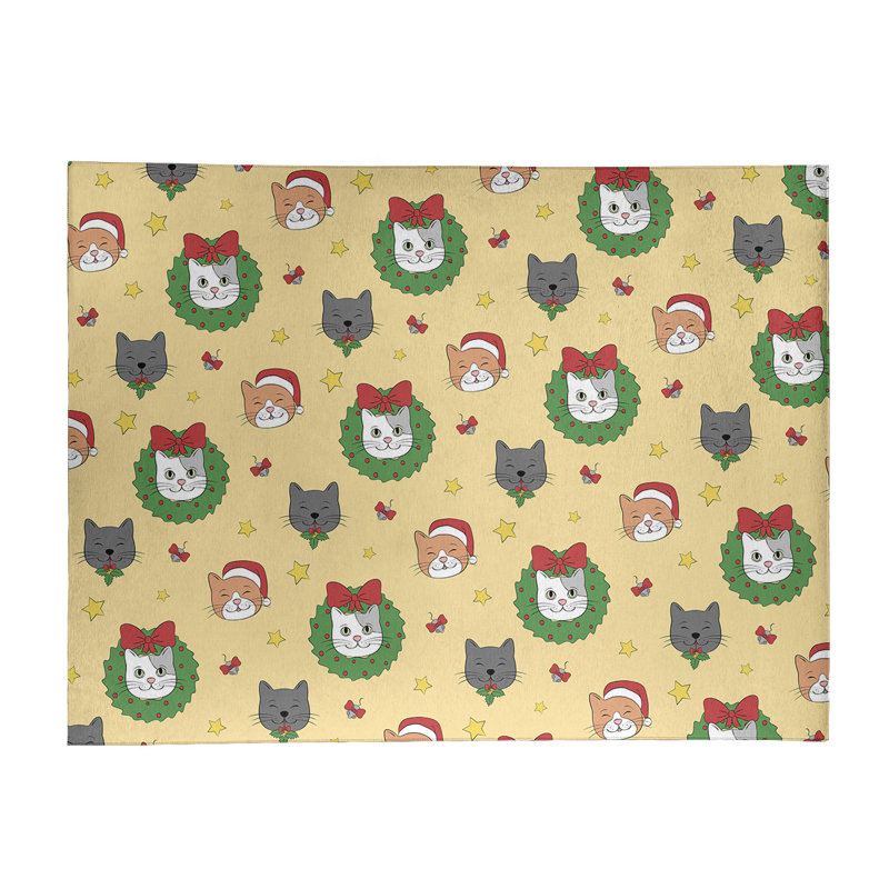 Tapis jaune/vert/gris zone fait main, Rectangle 9 pi x 12 pi