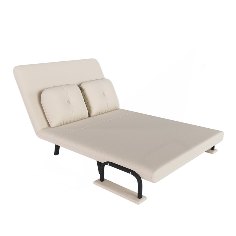46" Wide Folding Sofa Bed 5-In-1 Convertible Chair For Two - 5-Position Adjustable Backrest With Pillow, Space-Saving Sleeper For Living Room, Bedroom & Office (71.6"W X 46"D)