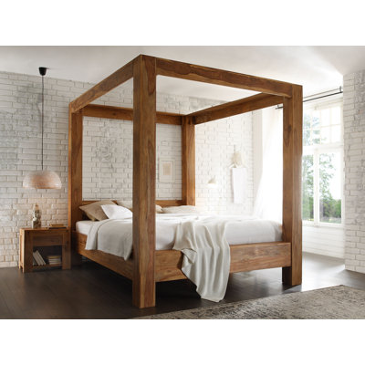 Chandra 55cm W Solid Wood Bedside Table