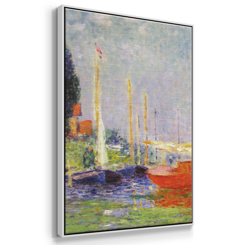 Monet, reproduction sur toile 3 pièces, Blanc, H 36 po x l 75 po x P 2 po