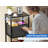 4-Tier Printer Stand With Fabric Drawer, Large Printer Table With Storage Shelf, Side Table