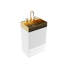 Meuble-lavabo blanc en velours rayé 20 po avec lavabo intégré en métal brossé doré Gada-736498245