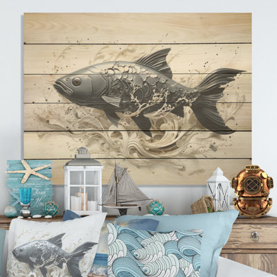 Art marin sur bois de pin