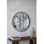 D31.5X0.5 "Miroir rond Theodor avec design industriel et cadre en métal pour la décoration murale