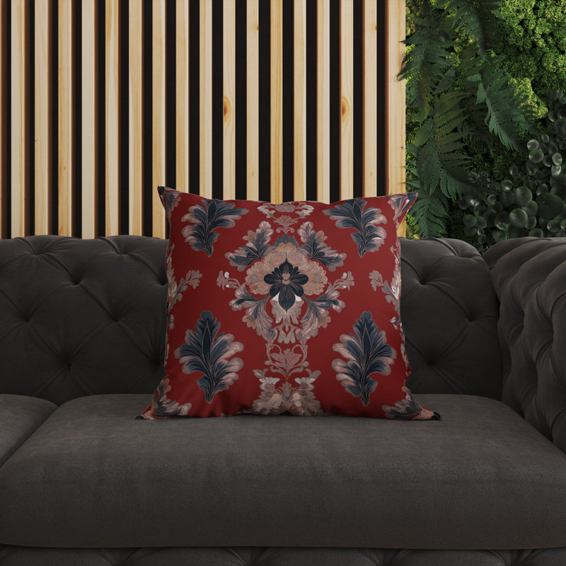 Toucher intérieur/extérieur traditionnel 26x26, Carré 26 po, Rouge / bourgogne