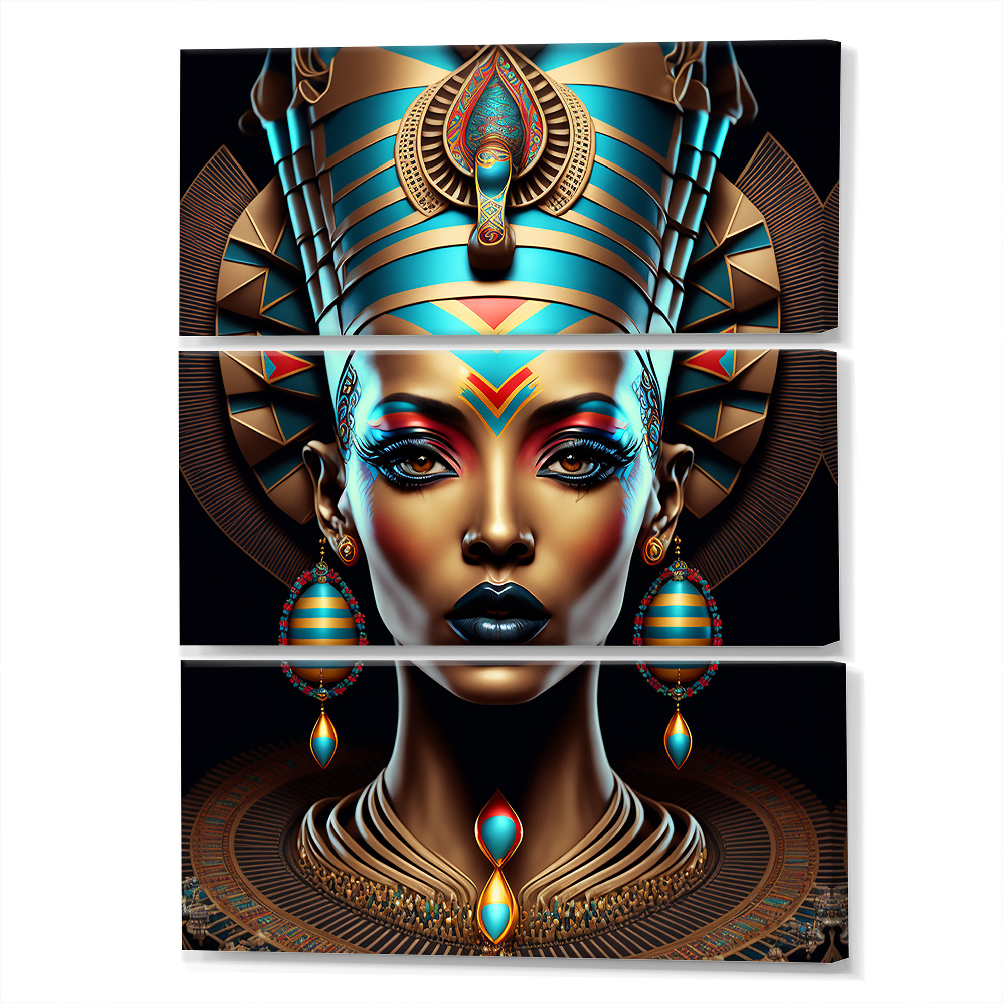 Dakota Fields Nefertiti Beautiful Egyptian Goddess III 3 Pieces | Wayfair