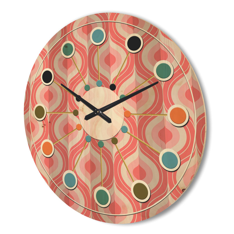 Horloge murale rétro Mid-Century, Très grand