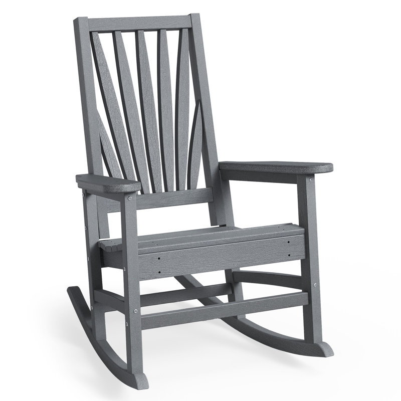 Chaise berçante d'extérieur en plastique PEHD Alizay, Noir