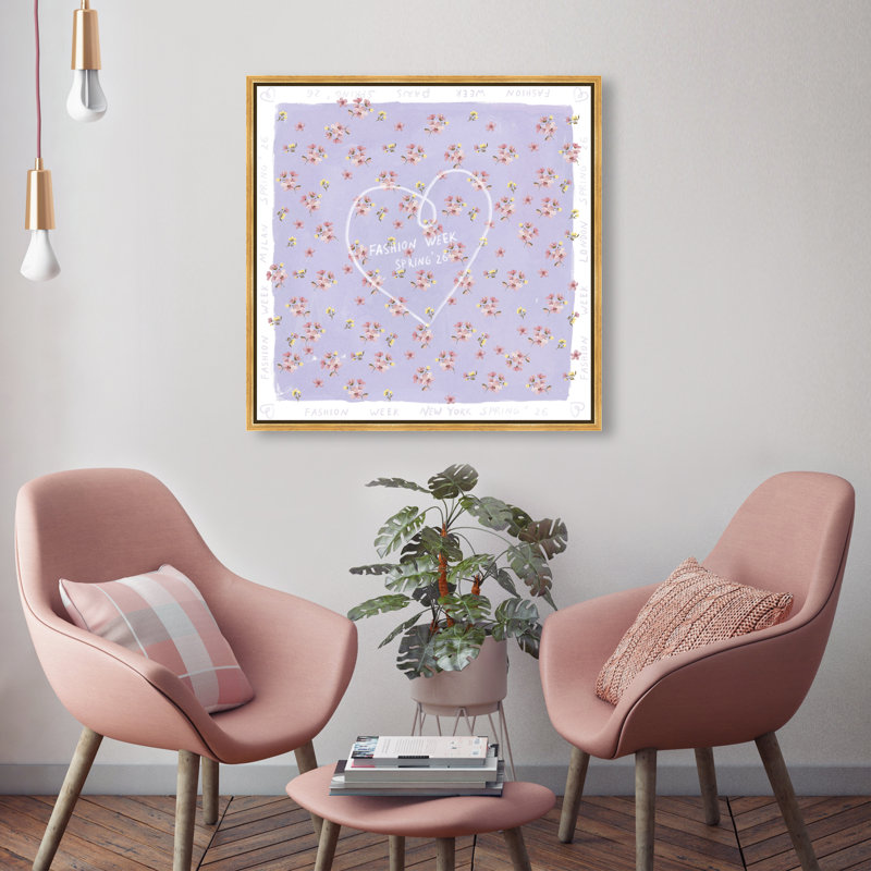 Lilac Spring Fashion Print by Oliver Gal, 25"H x 25"W, Gold Floater Frame