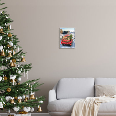 Az-623-Framed " Puppies In Holiday Truck " by Jason Kirk
