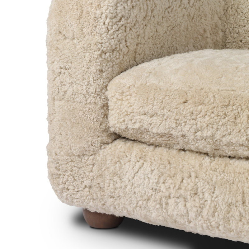 Gidget Sofa, Beige Shearling