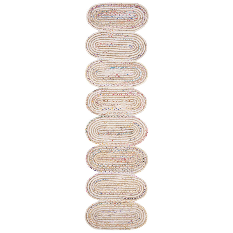 Abhay Hand Woven Jute, Cotton Rug, Runner 2'3" x 8'