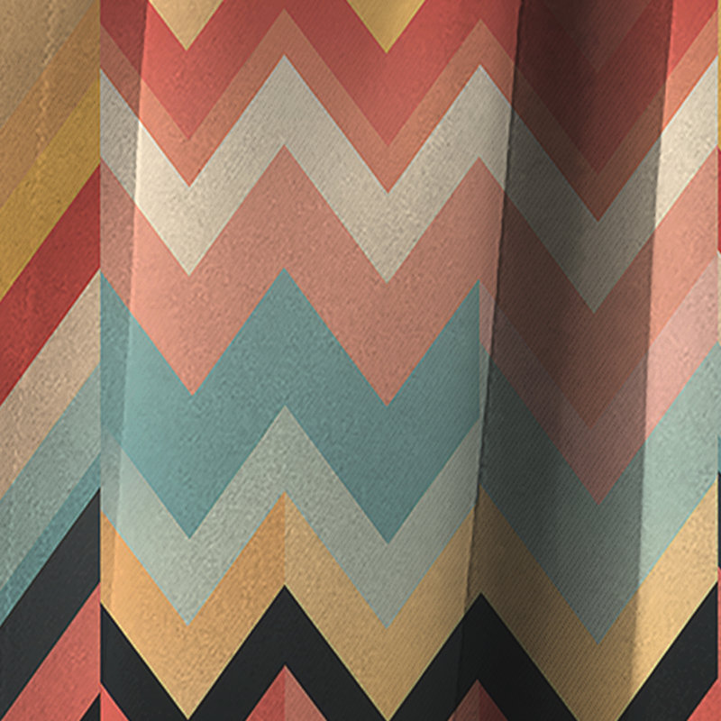 Motif à chevrons fantaisie minimaliste - Rideau à chevrons - Rideau occultant à chevrons - 1 panneau, L 52 po x L 84 po
