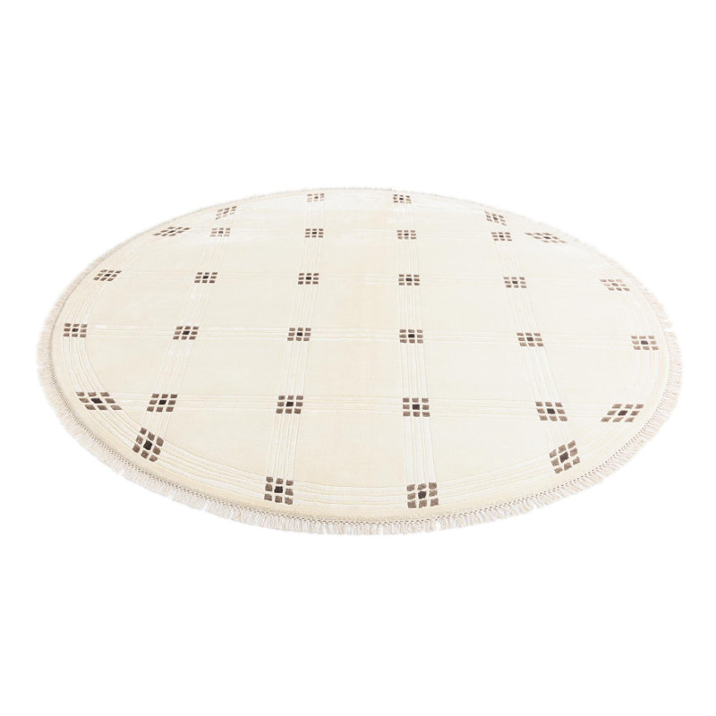 Tapis rond beige clair Outen