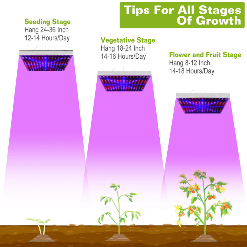 Full Spectrum 15W LED Grow Light with 225 LEDs for Indoor Plants