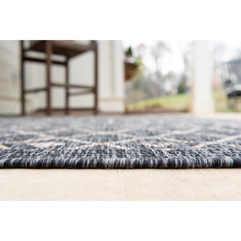 Outdoor Preen Area Rug Ash Color, Rectangle 4' x 6'