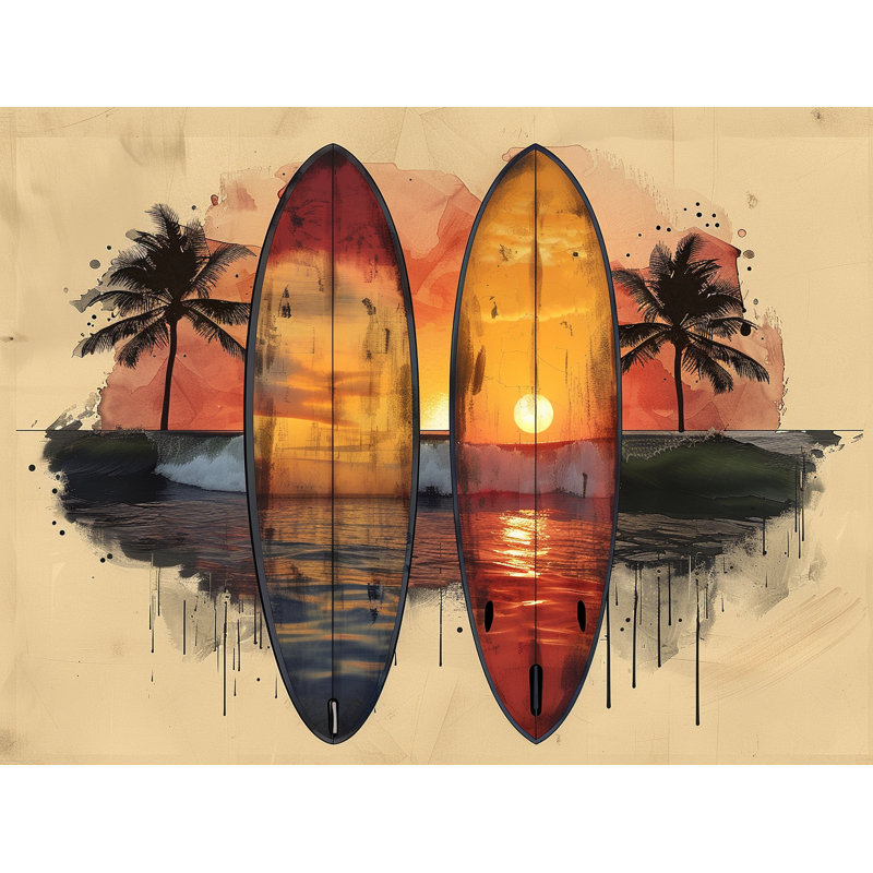 Surfboards Beach Reflections Comforter, Twin XL Comforter