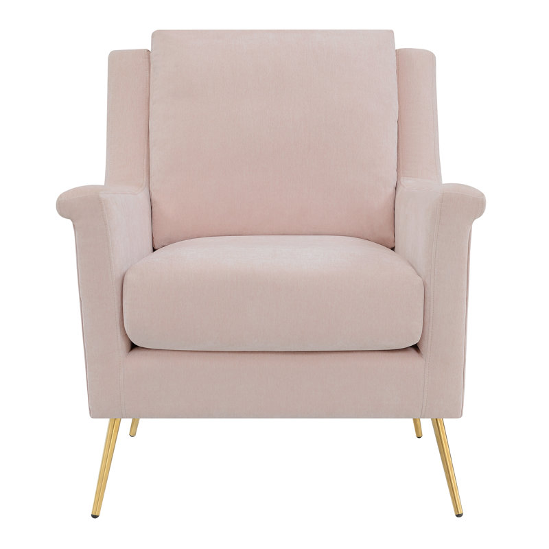Fauteuil en polyester Gardella, Velours rosé