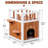 Wooden Cat House with Rooftop Balcony and Side Steps – Indoor & Outdoor Cat Shelter