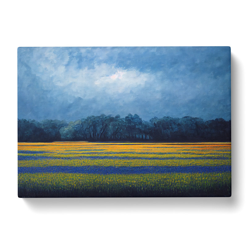 Expressive Bluebell Field - Wrapped Canvas, 35cm H x 50cm W x 3cm D