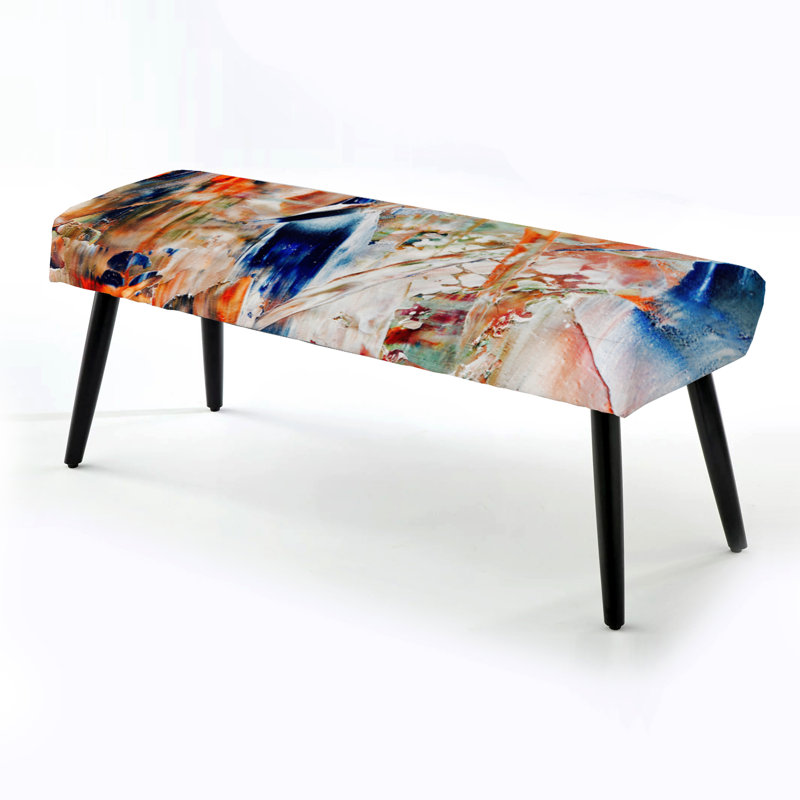Findley - Banc rembourré noir moderne abstrait
