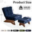 Fauteuil d'appoint en velours côtelé avec repose-pieds, fauteuil de salon pliant avec dossier réglable et repose-pieds-1044983918