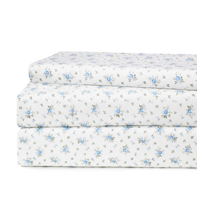 Beford Lane 200 Thread Count Floral 100% Cotton Percale Sheet Set -  Melange Home, 248339