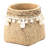 6.5X6.5X6 Inches Woven Tassel Brown Cement Planters, Of 2, Cream And , Suitable For Transitional Decor 2 Design, Brown, Fits Motifs
