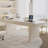 Modern Minimalist Cream-Colored Piano Lacquer 4-Drawer Desk-494988586