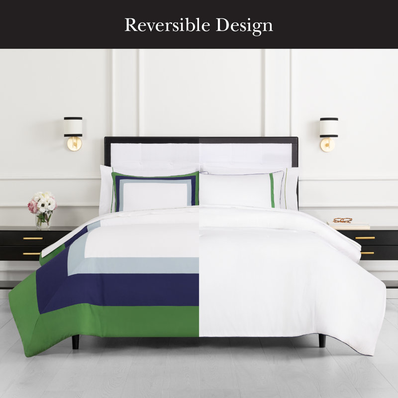 kate spade new york Fall Poppies Twin Comforter Set, 100% Cotton, All Season 2 Piece Reversible Bedding Set, White and Garnet