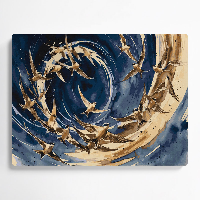 Oiseaux, art mural gris commun, H 11 po x l 14 po
