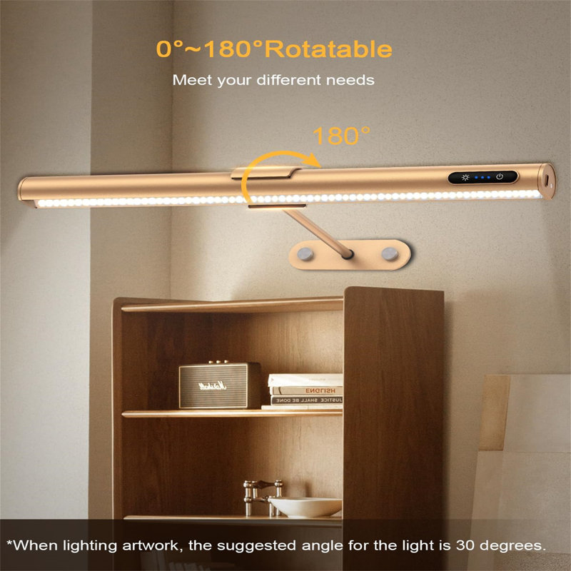 Battery Powered LED Wall Mount Picture Light, Gold