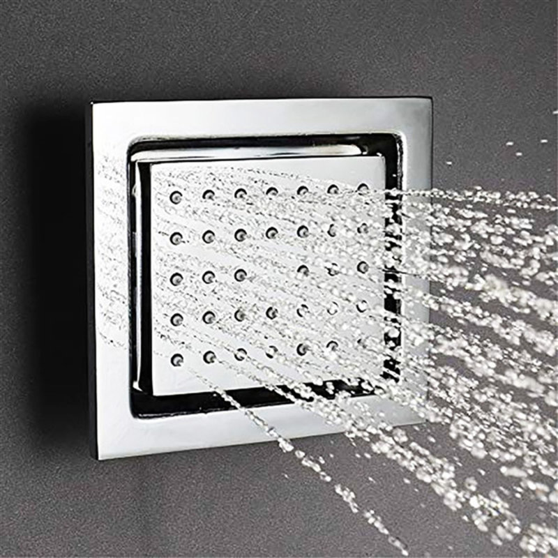 Ensemble de douche Bravat pour salle de bain, 40 cm (16 po), avec DEL, 1 jet de massage et mitigeur Bravat à fixation au plafond.