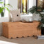 Banc de rangement en rotin naturel Yoselin de Bali & Pari avec cadre à bord festonné