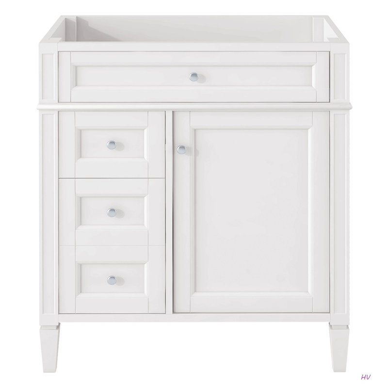 Meuble-lavabo de salle de bain de 30 po sans lavabo supérieur, armoire de rangement moderne avec 2 tiroirs et un tiroir rabattable (BASSIN INCLUS)