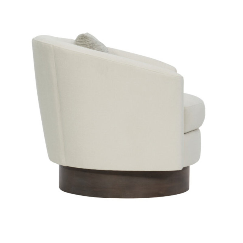 Camino Leather Swivel Barrel Chair, Light Grey Leather 202-010