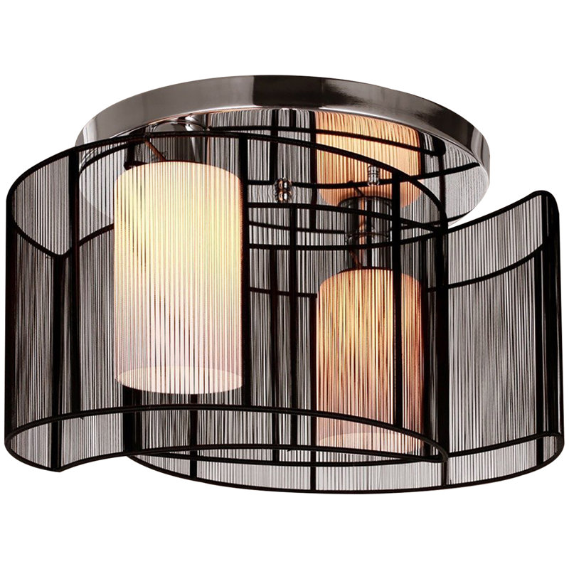 Glass Flush Mount, Black