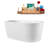 59" Streamline Soaking Glossy White Freestanding Tub and Tray With Internal Drain-101413457