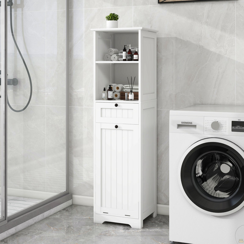Armoire de trieur de linge inclinable à un compartiment et un tiroir